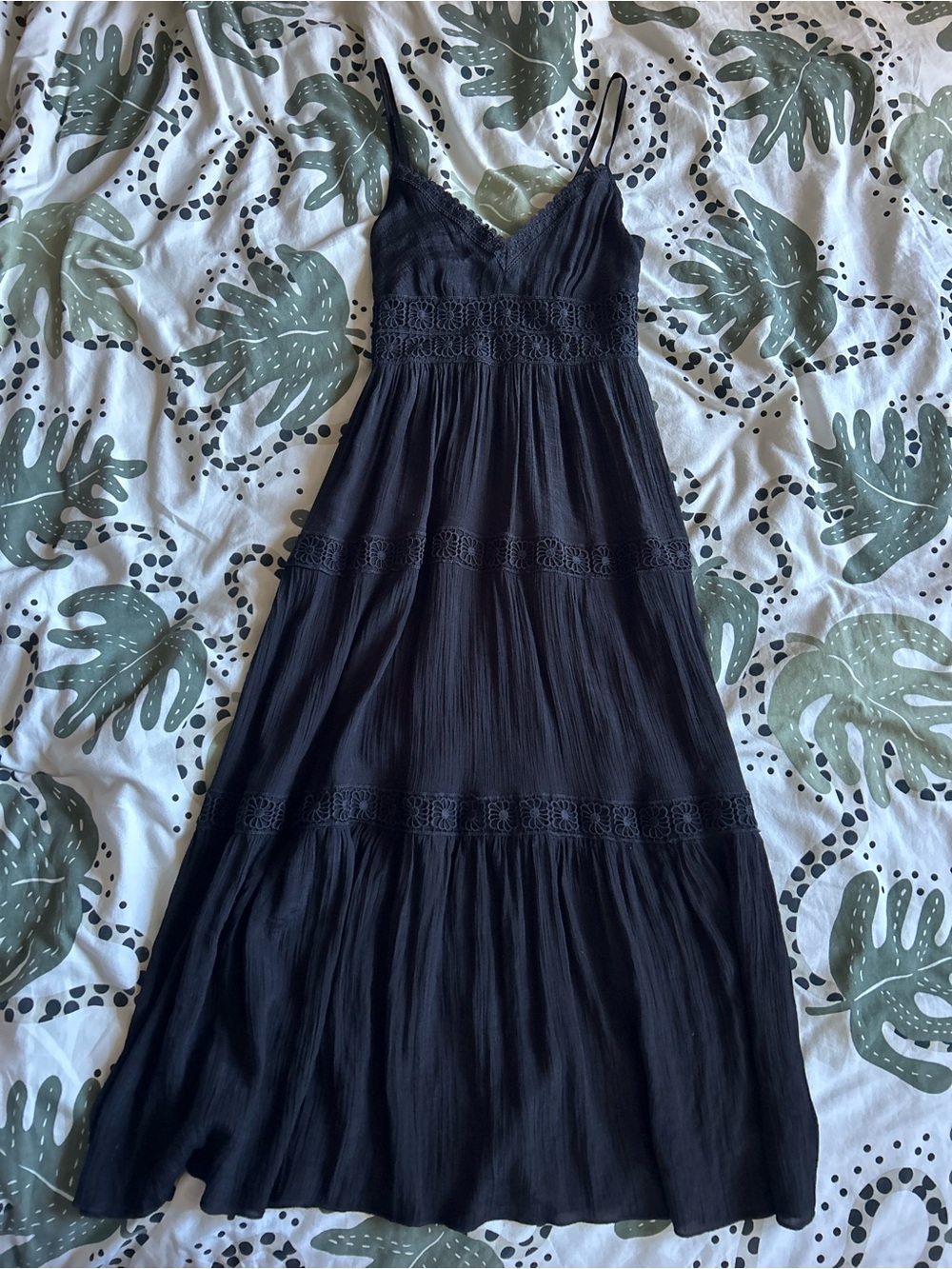 ‘Rebellion Again’ Embroidered Floral Black Maxi Dress
